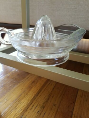Vintage Clear Glass Juicer with Handle And Spout  Heavy (1.6 lbs.)  8 in long
