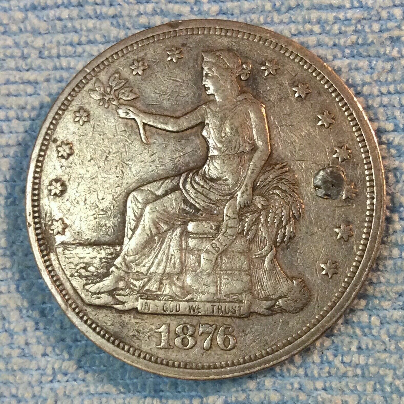 1876 Trade Dollar Centennial Year Sharp Detail