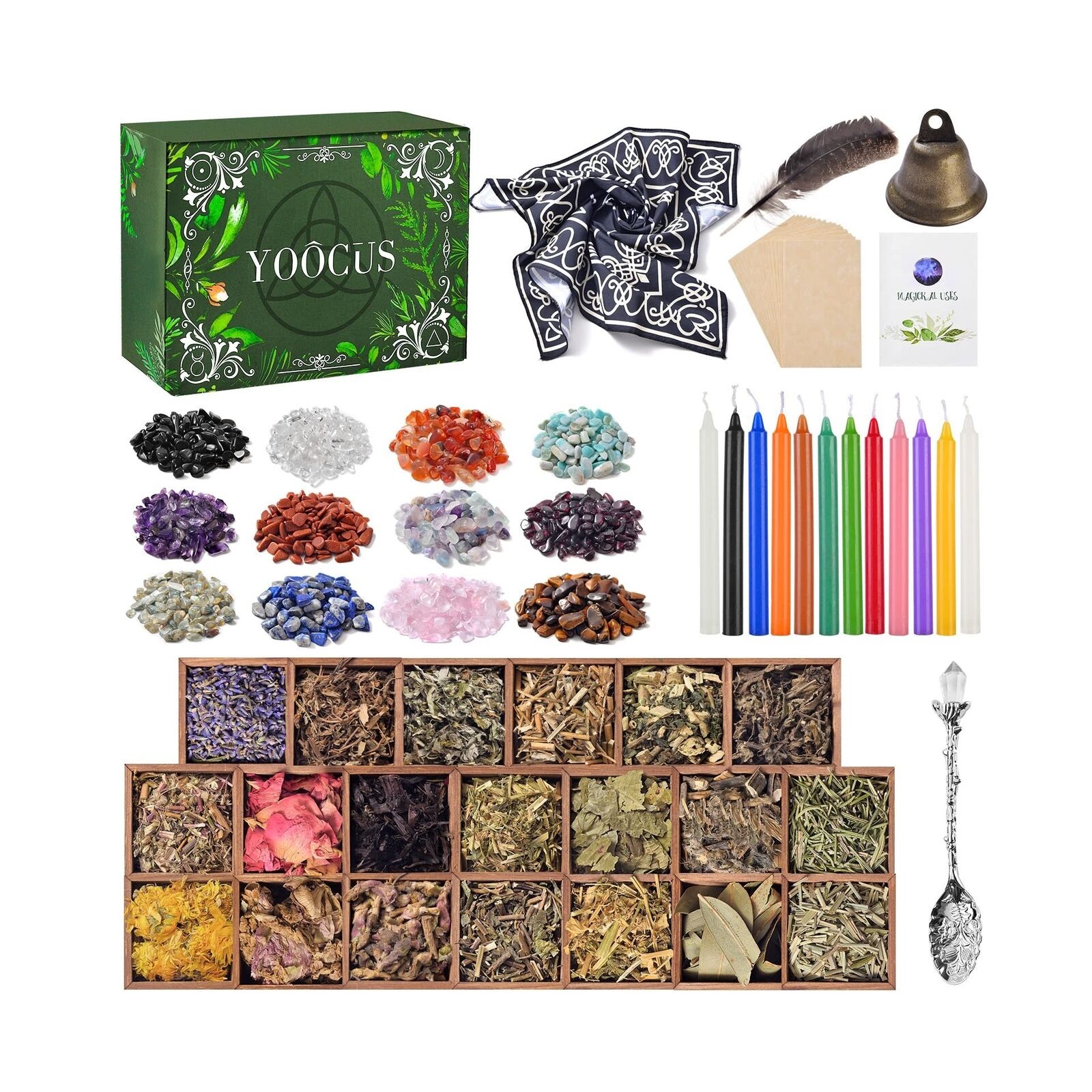 Witchcraft Supplies Kit For Wiccan Spells 69 Packs Of Dried Herbs Healing Cry...