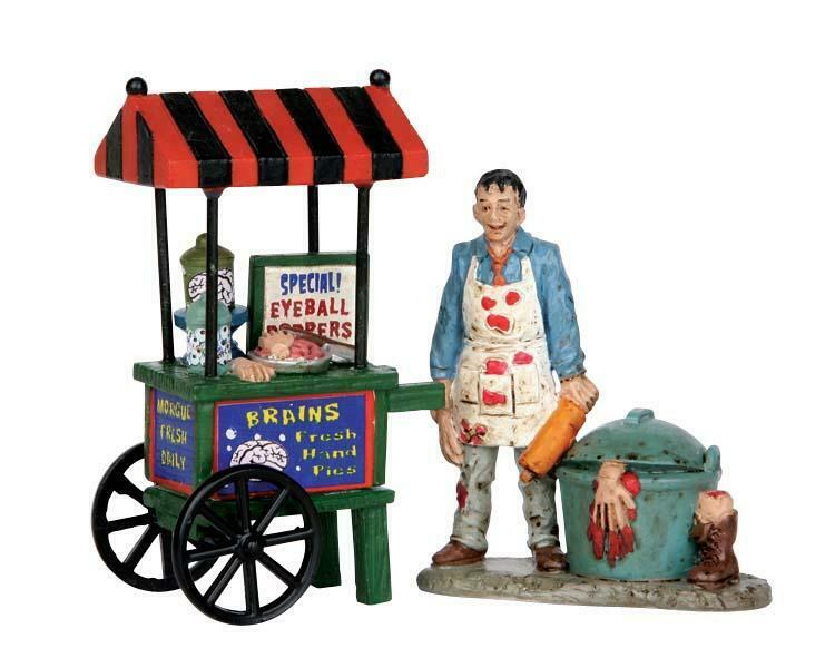 Lemax Spooky Town Zombie Brains Foodcart Set of 2