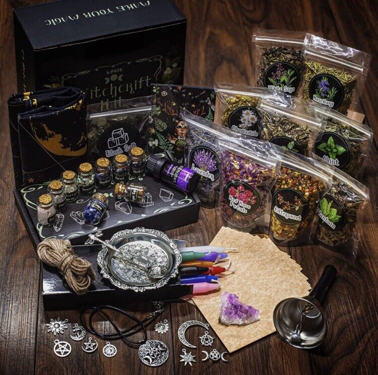 Free Expedited Shipping, Wiccan Witchcraft Beginners Supply Kit 57 Piece.